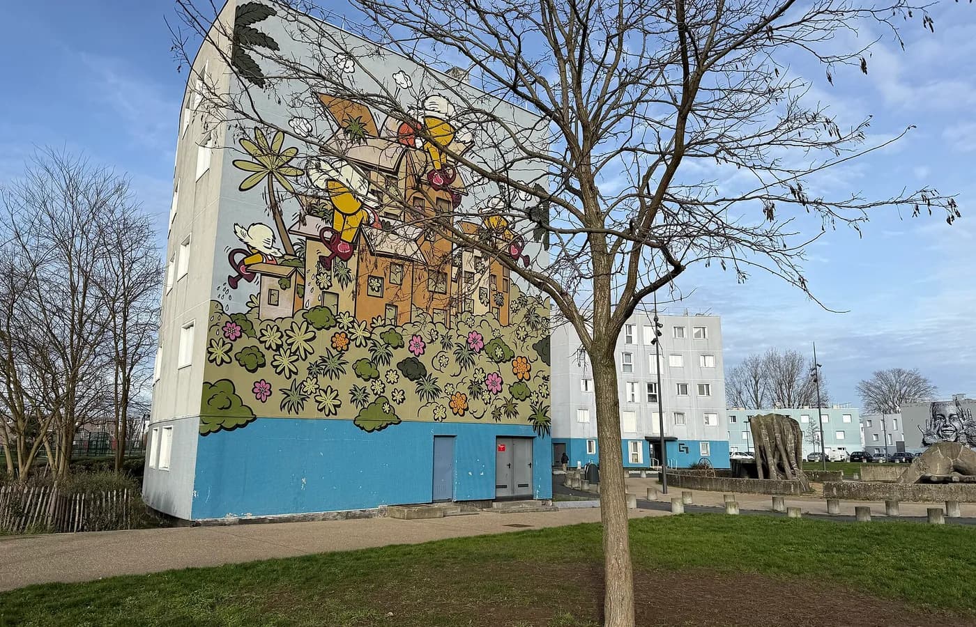La Grande Borne, fresque d'Émile Aillaud — Désinfection Grigny